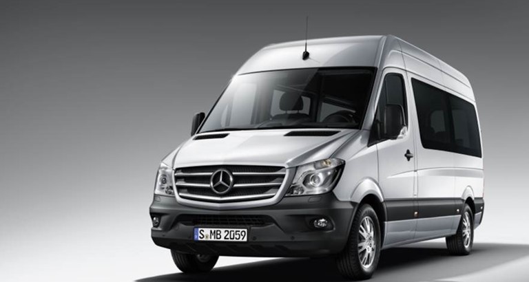 Mercedes sprinter, 17 seater, front view
