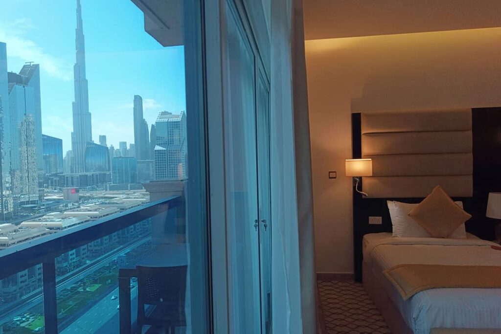 Emirates Grand Hotel, Room View, Burj Khalifa View, Dubai, UAE