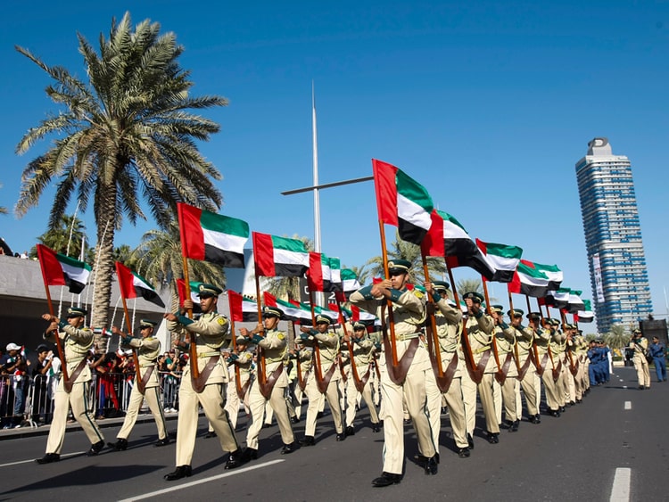Commemoration Day, UAE, UAE armies, Marching, UAE Flags